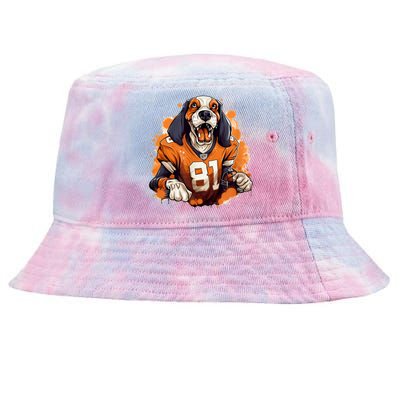 Smokey Coonhound Dog Tennessee Orange Football Game Day Tie-Dyed Bucket Hat