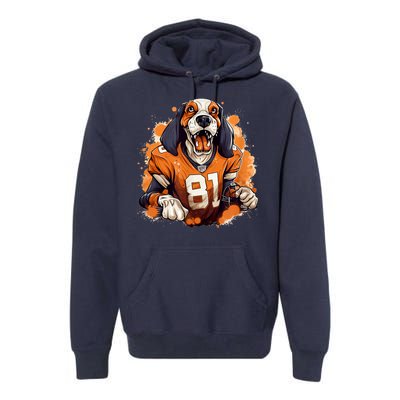 Smokey Coonhound Dog Tennessee Orange Football Game Day Premium Hoodie