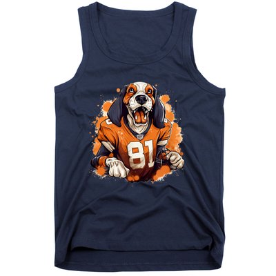 Smokey Coonhound Dog Tennessee Orange Football Game Day Tank Top