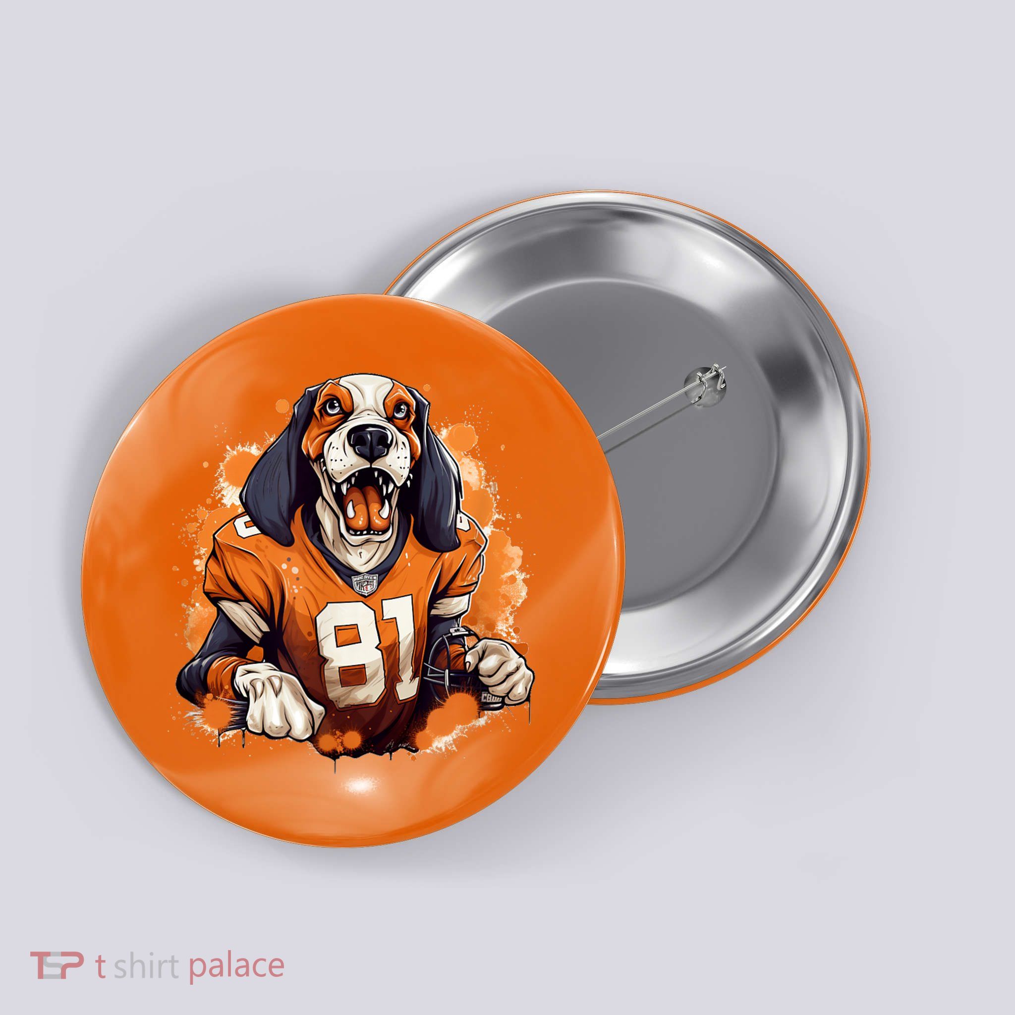 Smokey Coonhound Dog Tennessee Orange Football Game Day Button