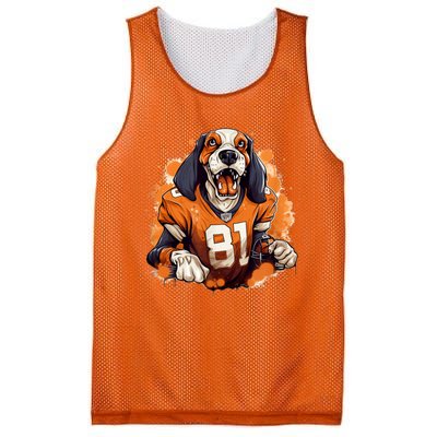 Smokey Coonhound Dog Tennessee Orange Football Game Day Mesh Reversible Basketball Jersey Tank