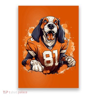 Smokey Coonhound Dog Tennessee Orange Football Game Day Poster