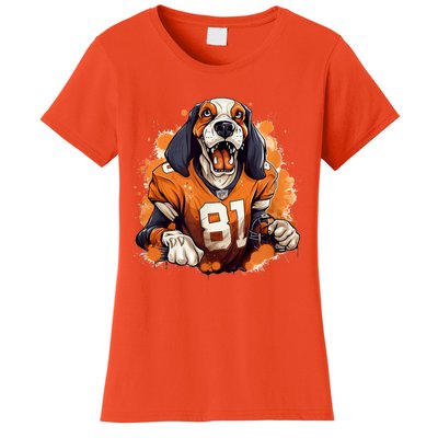 Smokey Coonhound Dog Tennessee Orange Football Game Day Women's T-Shirt