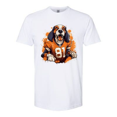 Smokey Coonhound Dog Tennessee Orange Football Game Day Softstyle CVC T-Shirt