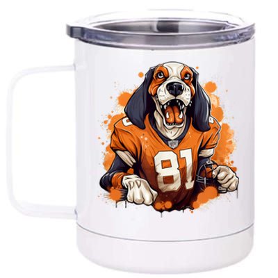 Smokey Coonhound Dog Tennessee Orange Football Game Day 12 oz Stainless Steel Tumbler Cup