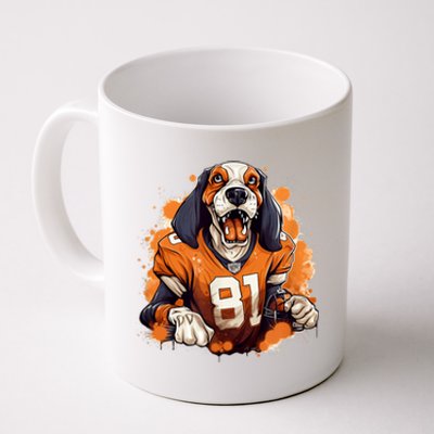 Smokey Coonhound Dog Tennessee Orange Football Game Day Coffee Mug