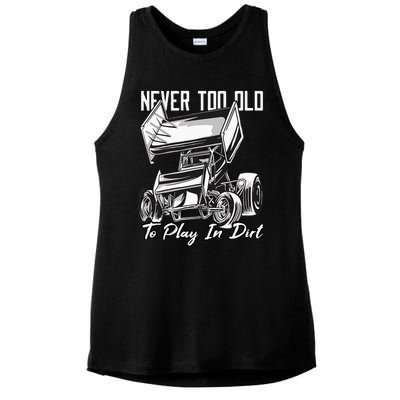 SPRINT CAR DIRT TRACK RACING Play In Dirt Ladies PosiCharge Tri-Blend Wicking Tank