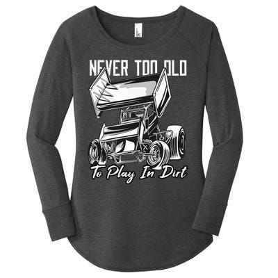 SPRINT CAR DIRT TRACK RACING Play In Dirt Women's Perfect Tri Tunic Long Sleeve Shirt