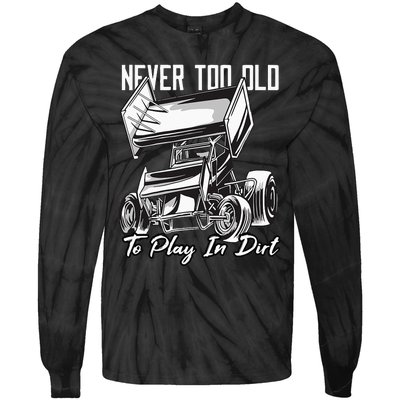 SPRINT CAR DIRT TRACK RACING Play In Dirt Tie-Dye Long Sleeve Shirt