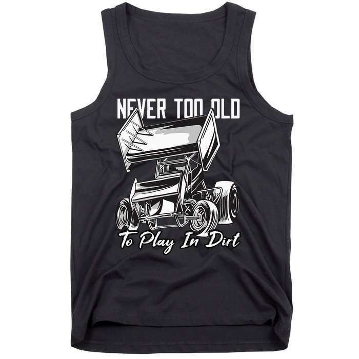 SPRINT CAR DIRT TRACK RACING Play In Dirt Tank Top