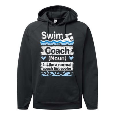 Swim Coach Definition Swimming Coach Performance Fleece Hoodie