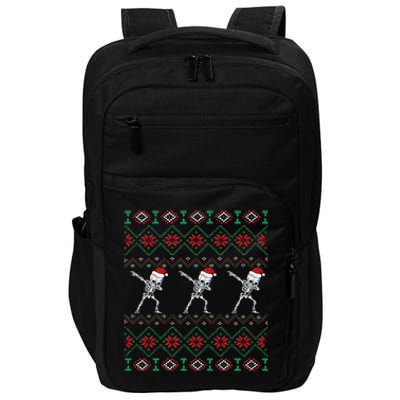 Snow Christmas Dancing Skeleton Xmas Santa Hats Meaningful Gift Impact Tech Backpack