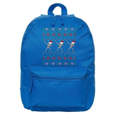 Snow Christmas Dancing Skeleton Xmas Santa Hats Meaningful Gift 16 in Basic Backpack