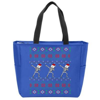 Snow Christmas Dancing Skeleton Xmas Santa Hats Meaningful Gift Zip Tote Bag