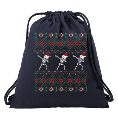 Snow Christmas Dancing Skeleton Xmas Santa Hats Meaningful Gift Drawstring Bag