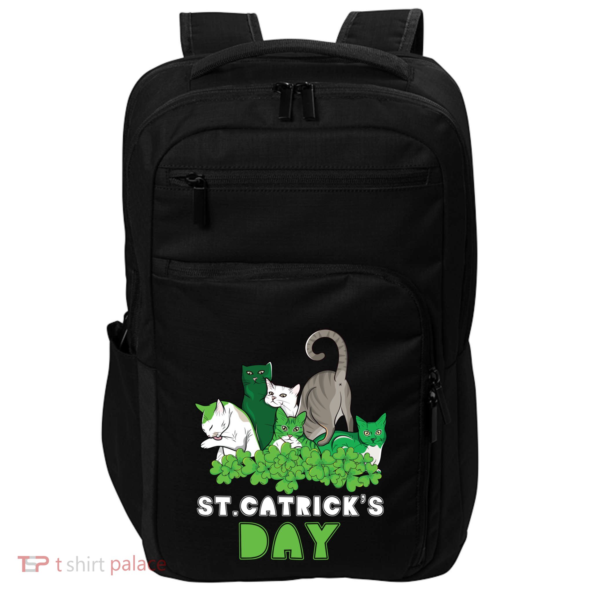 St Catricks Day Irish Cat Lover St Patricks Gift Impact Tech Backpack
