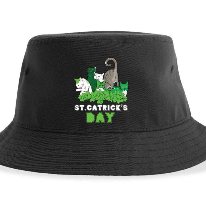 St Catricks Day Irish Cat Lover St Patricks Gift Sustainable Bucket Hat