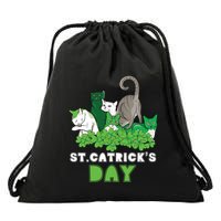 St Catricks Day Irish Cat Lover St Patricks Gift Drawstring Bag