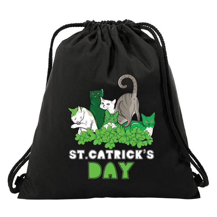 St Catricks Day Irish Cat Lover St Patricks Gift Drawstring Bag