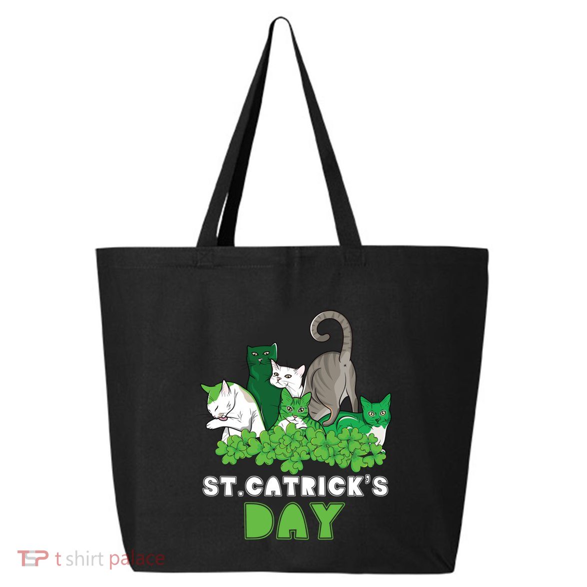 St Catricks Day Irish Cat Lover St Patricks Gift 25L Jumbo Tote