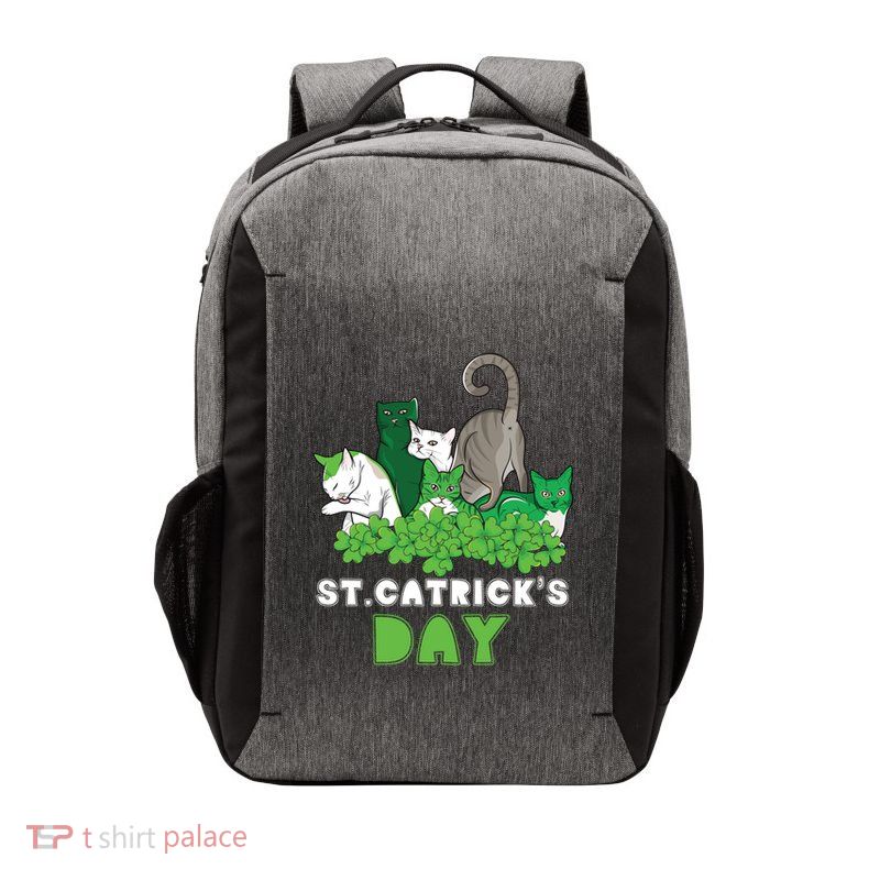 St Catricks Day Irish Cat Lover St Patricks Gift Vector Backpack