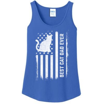 S Cat Dad Us Flag Kitty Daddy Dad Christmas Fathers Day Gift Ladies Essential Tank