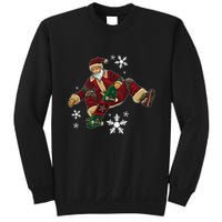 Santa Claus Does Tricks On A Skateboard Skate Xmas Sweatshirt