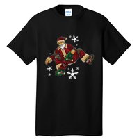 Santa Claus Does Tricks On A Skateboard Skate Xmas Tall T-Shirt