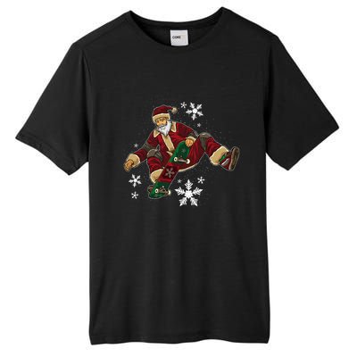 Santa Claus Does Tricks On A Skateboard Skate Xmas Tall Fusion ChromaSoft Performance T-Shirt