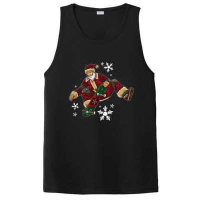 Santa Claus Does Tricks On A Skateboard Skate Xmas PosiCharge Competitor Tank