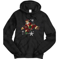 Santa Claus Does Tricks On A Skateboard Skate Xmas Tie Dye Hoodie