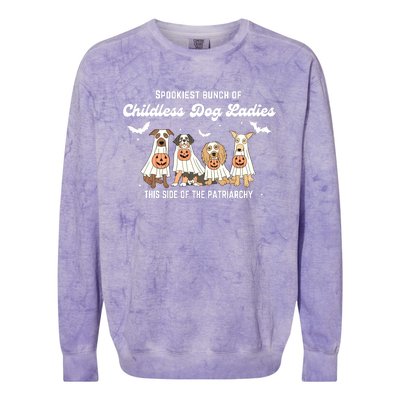 Spooky Childless Dog Ladies Comfort Colors Colorblast Crewneck Sweatshirt