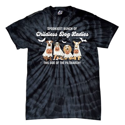 Spooky Childless Dog Ladies Comfort Colors Tie-Dye T-Shirt