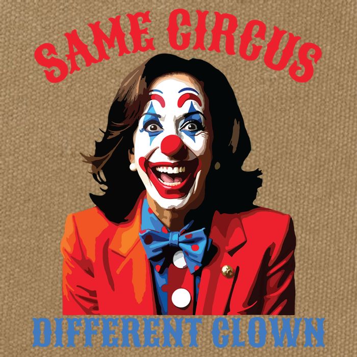 Same Circus Different Clown Funny Kamala Clown 2024 Cotton Canvas Backpack