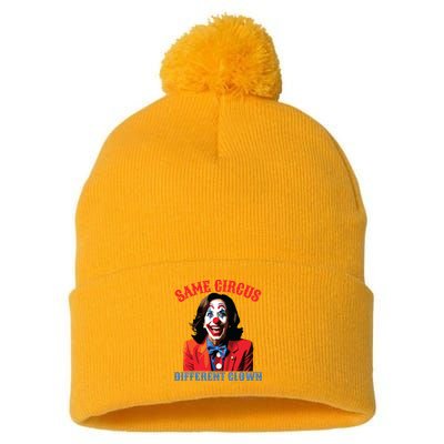 Same Circus Different Clown Funny Kamala Clown 2024 Pom Pom 12in Knit Beanie