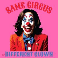Same Circus Different Clown Funny Kamala Clown 2024 Stripe Pom Pom Beanie