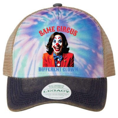 Same Circus Different Clown Funny Kamala Clown 2024 Legacy Tie Dye Trucker Hat
