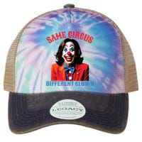 Same Circus Different Clown Funny Kamala Clown 2024 Legacy Tie Dye Trucker Hat