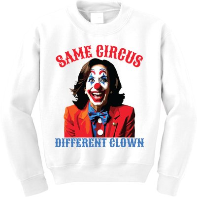 Same Circus Different Clown Funny Kamala Clown 2024 Kids Sweatshirt
