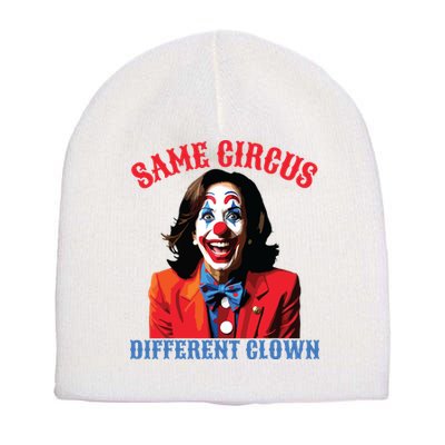 Same Circus Different Clown Funny Kamala Clown 2024 Short Acrylic Beanie