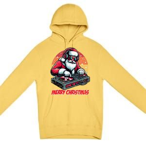 Santa Claus Dj Merry Christmas Music Lover Xmas Holiday Funny Gift Premium Pullover Hoodie