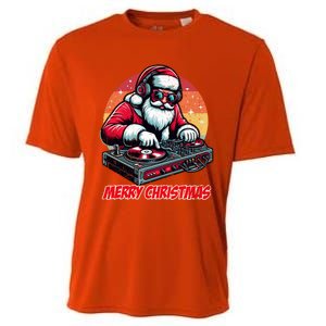 Santa Claus Dj Merry Christmas Music Lover Xmas Holiday Funny Gift Cooling Performance Crew T-Shirt