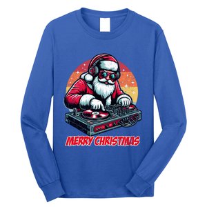 Santa Claus Dj Merry Christmas Music Lover Xmas Holiday Funny Gift Long Sleeve Shirt