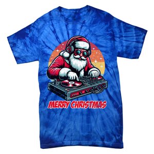 Santa Claus Dj Merry Christmas Music Lover Xmas Holiday Funny Gift Tie-Dye T-Shirt