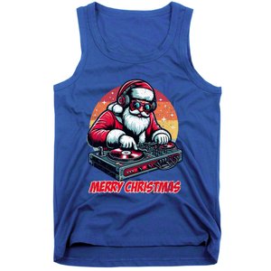 Santa Claus Dj Merry Christmas Music Lover Xmas Holiday Funny Gift Tank Top