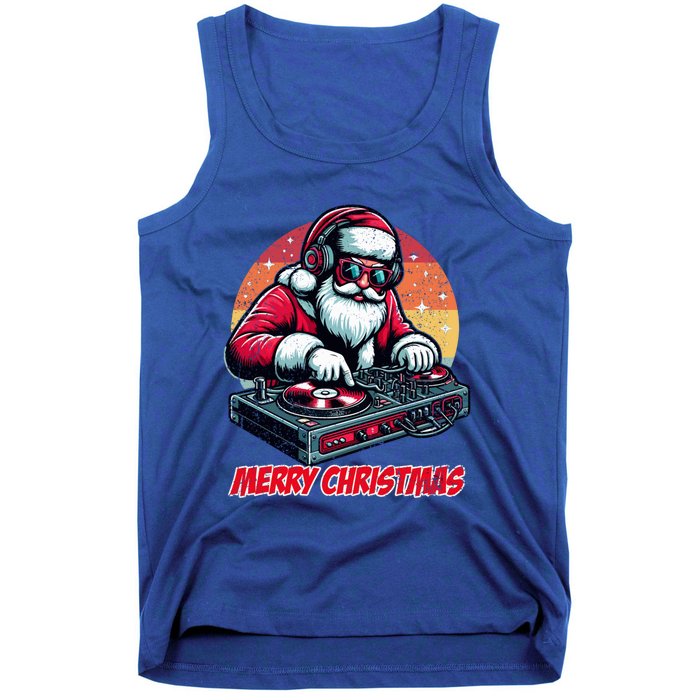 Santa Claus Dj Merry Christmas Music Lover Xmas Holiday Funny Gift Tank Top