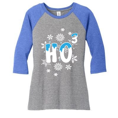 Science Christmas Design Ho Ho Ho Teacher Great Gift Women's Tri-Blend 3/4-Sleeve Raglan Shirt