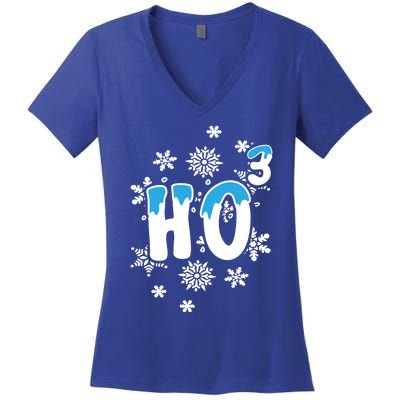 Science Christmas Design Ho Ho Ho Teacher Great Gift Women's V-Neck T-Shirt