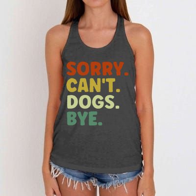 Sorry Cant Dogs Bye Women's Knotted Racerback Tank