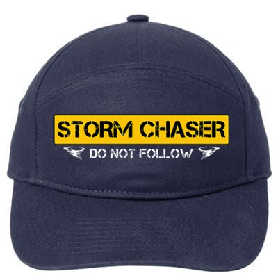 Storm Chaser Do Not Follow Storm Chasing Tornado 7-Panel Snapback Hat